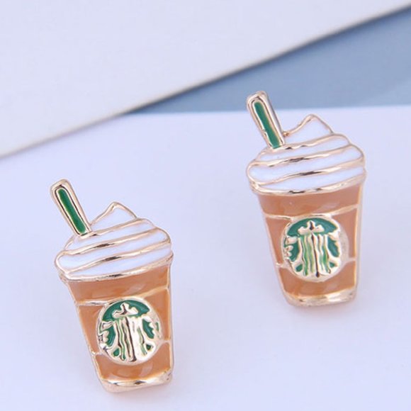 Jewelry - Adorable Frappuccino Coffee Stud Earrings